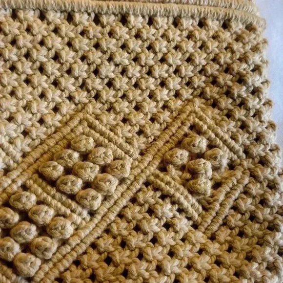Vintage macrame cream clutch OS - Picture 5 of 5
